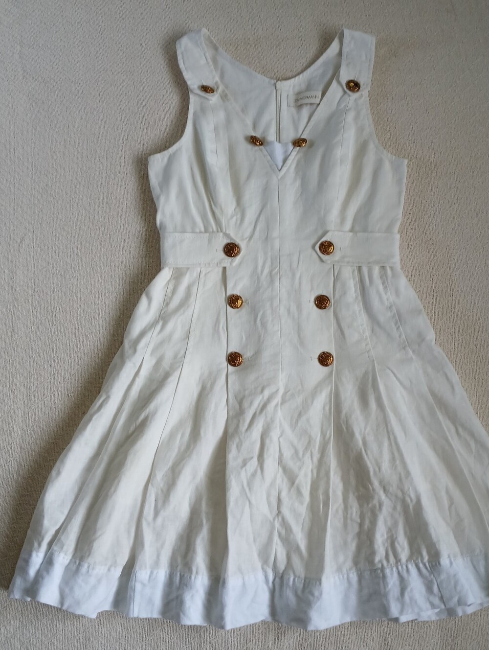 zimmerman linen lovestruck button mini dress coastal nautical luxury resortwear